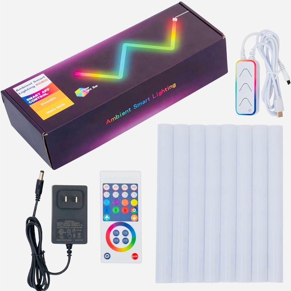 LED Wall Decor Lights 8 Line Light Panels for Gaming Rooms Vibrant Color Flow